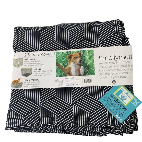 New MOLLY MUTT Black and White HUGE Dog Crate Cover